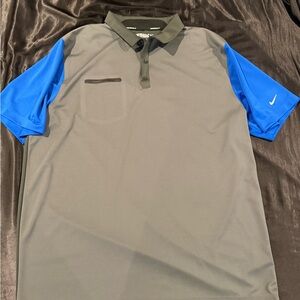 Nike Men's Polo Shirt in Gray and Blue
